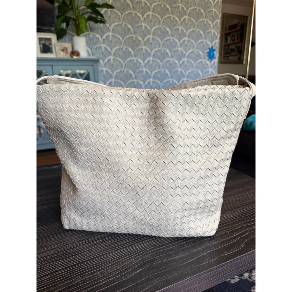 Woven Ivory CrissCross XL Boho Bag- IVORY ONLY